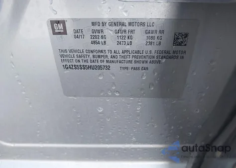 2017 Buick Lacrosse Premium z USA, uszkodzony, nr VIN 1G4ZS5SS5HU205732